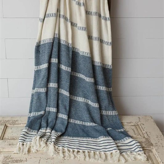 Waverly Woven Throw Blanket with Striped Colors