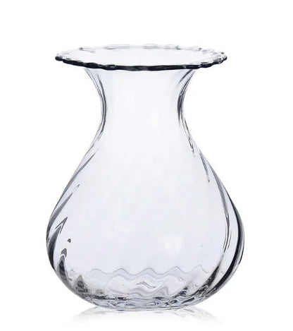 Wavy Glass Vase by Thenestedfig, clear glass with a scalloped rim on Tampa Home & Garden Store