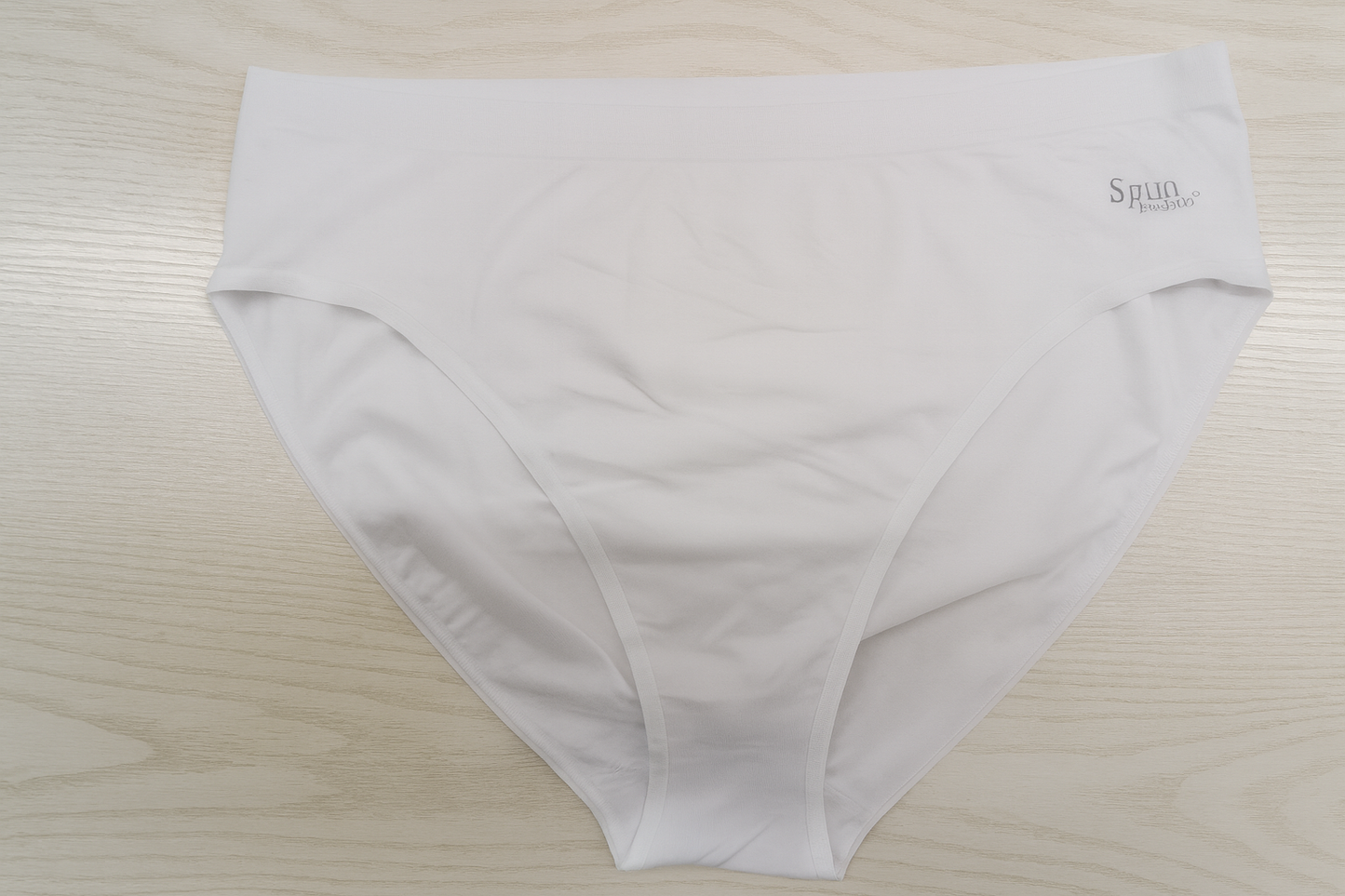 White women's high-leg brief underwear in bamboo/cotton blend with Spun Bamboo logo on Tampa Home & Garden Store