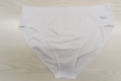 White women's high-leg brief underwear in bamboo/cotton blend with Spun Bamboo logo on Tampa Home & Garden Store