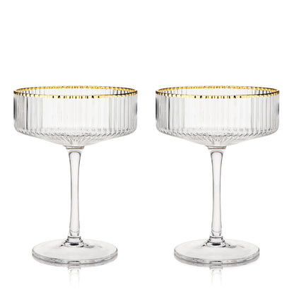 Meridian Crystal Coupe Glasses Set of Two