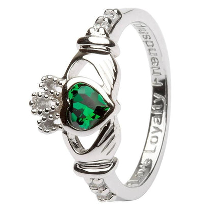 Bague Claddagh Pierre de Naissance – Mai – Taille