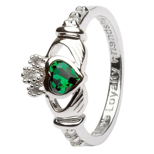 Claddagh Birthstone Ring – May - Size - Tampa Home & Garden Store