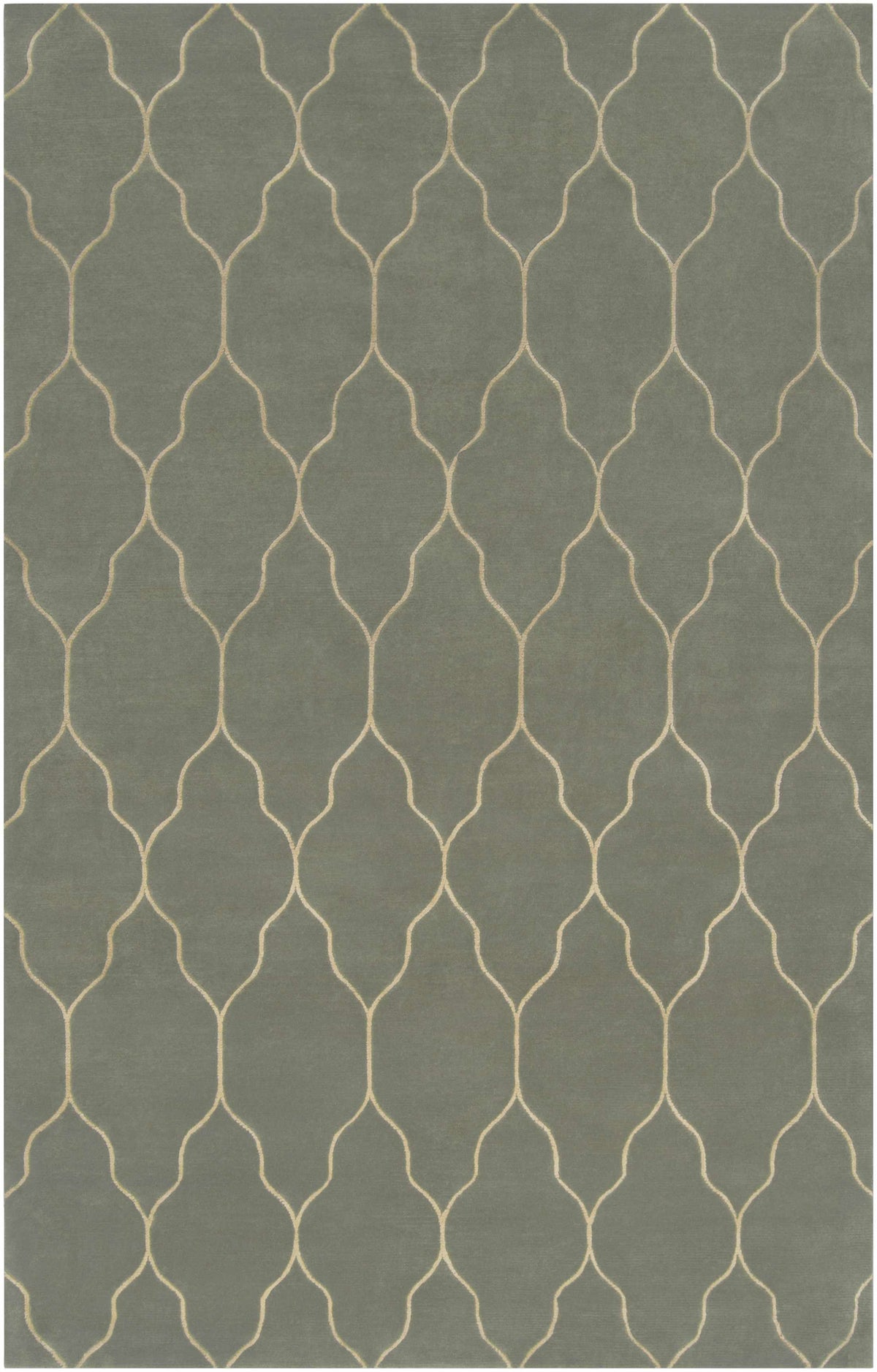 Rug Woodland Area Carpet by Boutique Rugs in gray with cream trellis pattern on Tampa Home & Garden Store