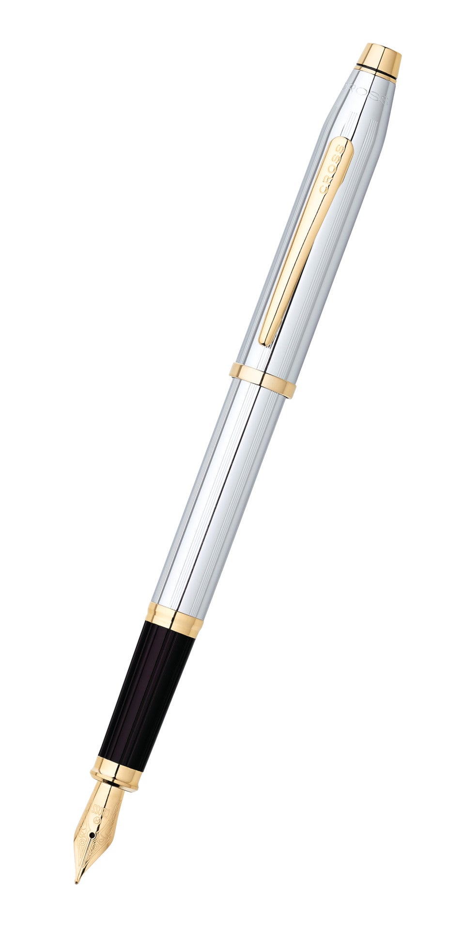 A.T. Cross Century II Medalist 23KT gold-plated fountain pen with silver body and gold clip on Tampa Home & Garden Store