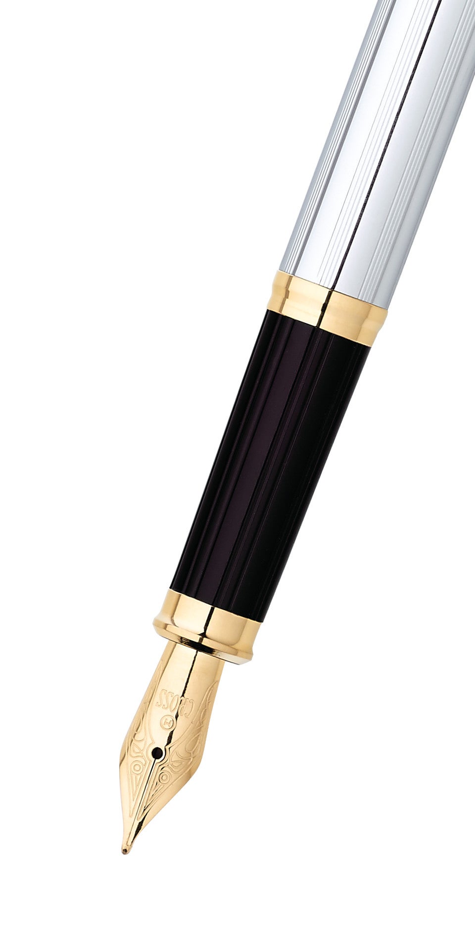 A.T. Cross Century II Medalist gold-plated fountain pen with silver cap, black barrel, medium nib on Tampa Home & Garden Store
