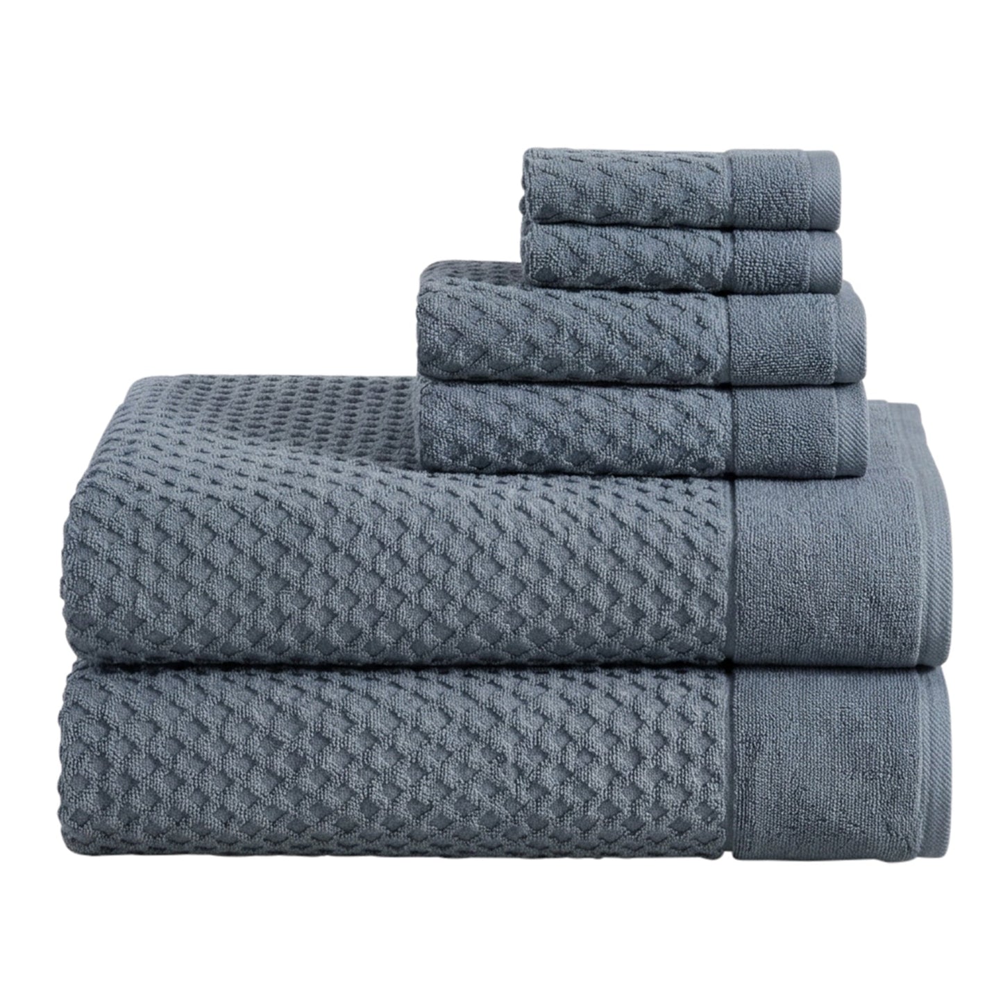 Cotton Diamond Waffle Weave Bath Towel Set