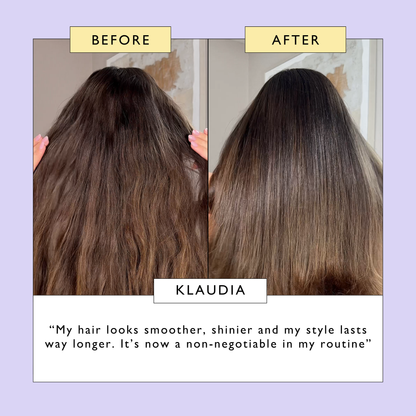 UpCircle The Complete Haircare Bundle two-panel collage showing smoother shinier hair on Tampa Home & Garden Store