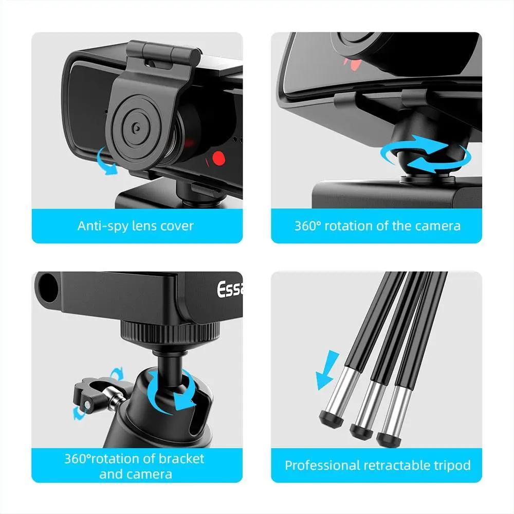 Webcam 2K Full HD USB Web Camera With Microphone