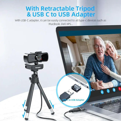 Webcam 2K Full HD USB Web Camera With Microphone