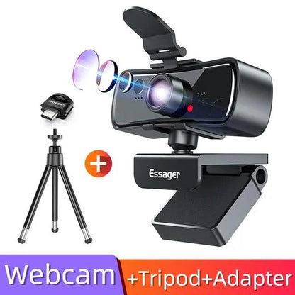 Webcam 2K Full HD USB Web Camera With Microphone