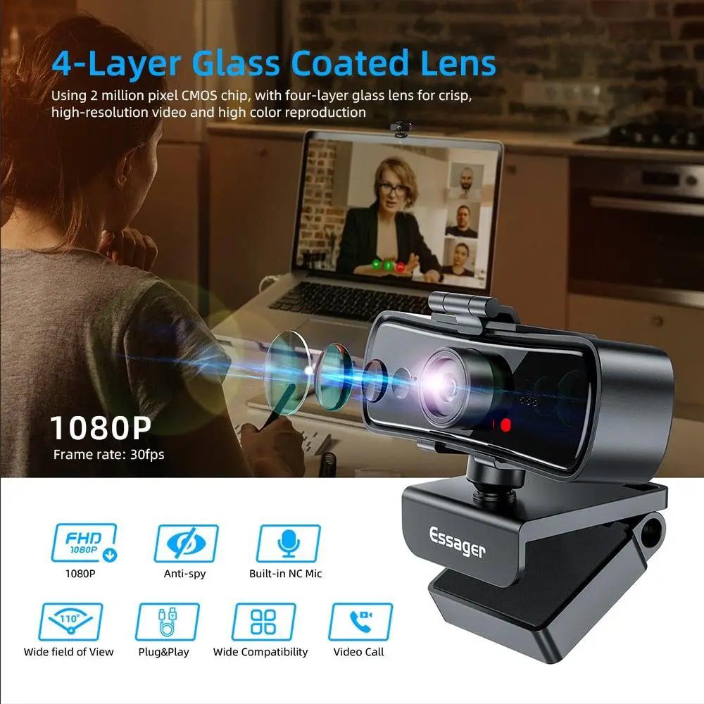 Webcam 2K Full HD USB Web Camera With Microphone