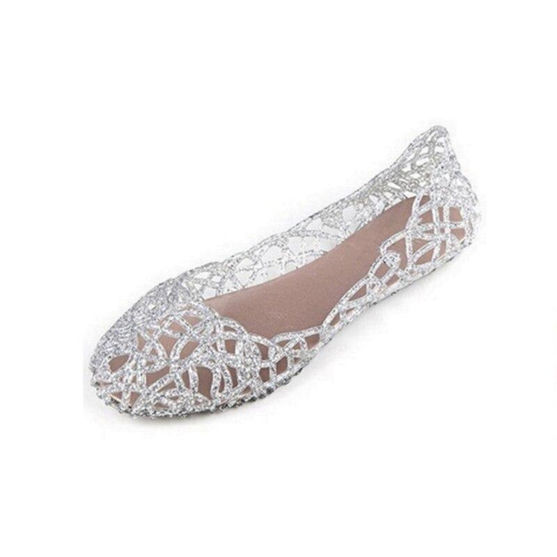 Stevvex silver crystal lattice sandals with glitter lace upper, slip-on flats on Tampa Home & Garden Store