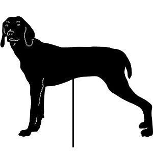Weimaraner garden stake silhouette by Rustica Ornamentals, black metal lawn ornament on Tampa Home & Garden Store