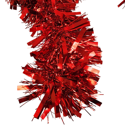 Guirlande de luxe en clinquant rouge, 3,65 m (12 pieds), 6 brins