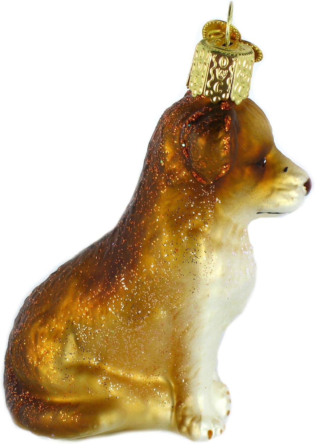 Adorno navideño de cachorro de pastor del Viejo Mundo