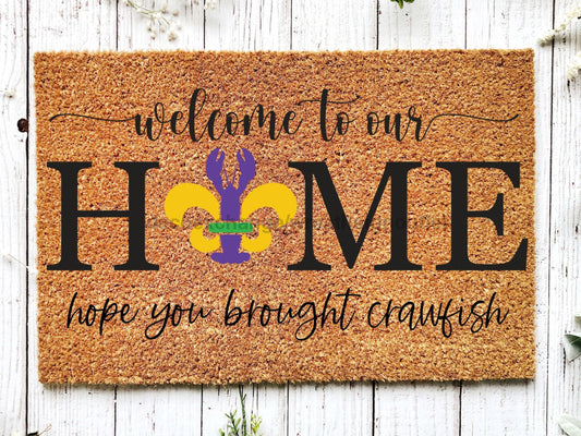 Welcome Mardi Gras Masks Doormat | Nola Housewarming Gift | Fat Tuesday | Doormat Closing Gift | Welcome Doormat | Front Door Home Door Mat