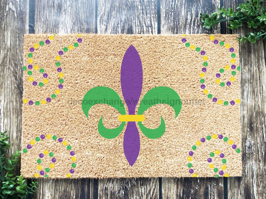 Welcome Mardi Gras Masks Doormat | Nola Housewarming Gift | Fat Tuesday | Doormat Closing Gift | Welcome Doormat | Front Door Home Door Mat