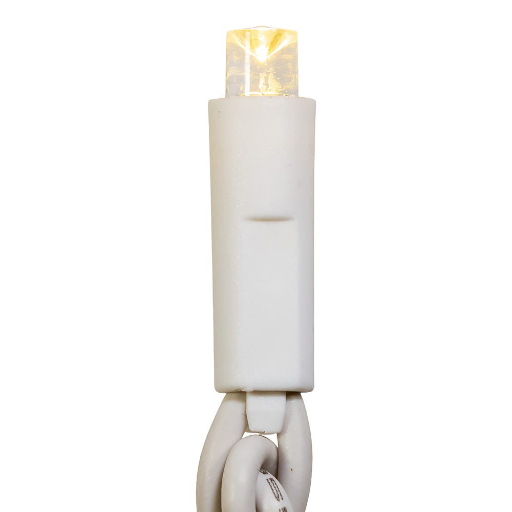 50-Light 5mm Warm White LED Light Set on white wire by The Country Christmas Loft on Tampa Home & Garden Store