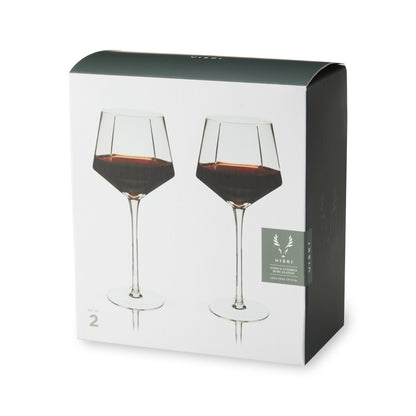 Seneca Diamond Crystal Wine Glasses Set of Two