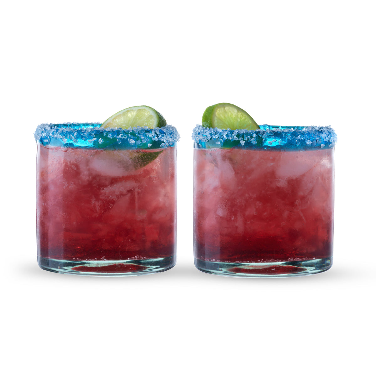 Segunda Vida Primavera Short Tumblers, Twine Living, blue salt rims with lime wedges on Tampa Home & Garden Store