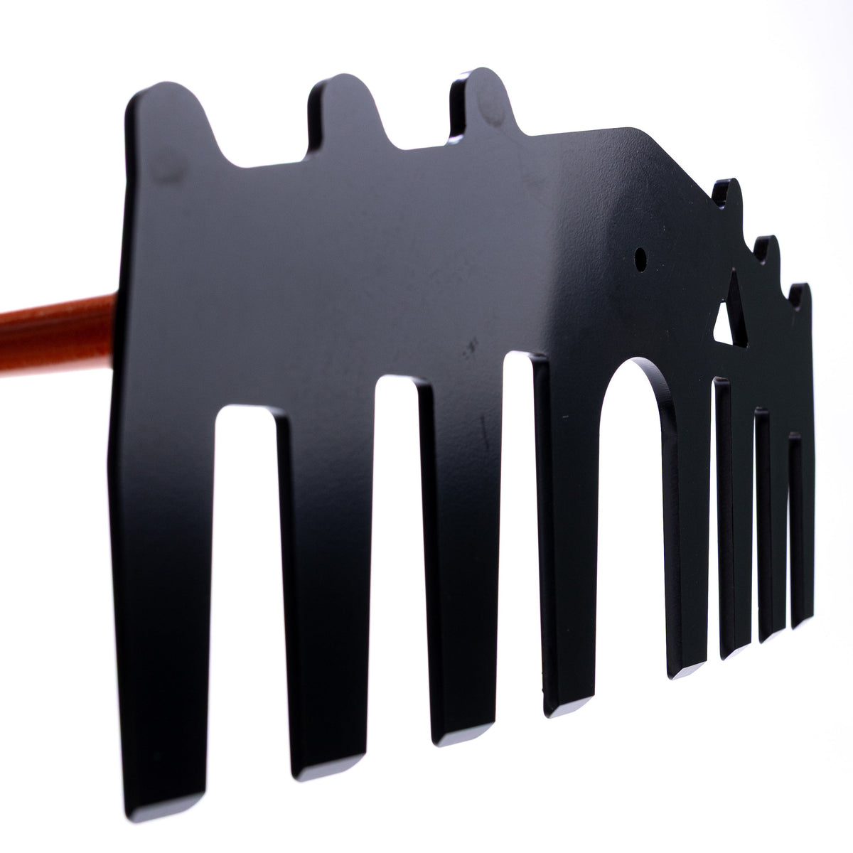 Weston rake head with black metal tines and wooden handle by Backslope Tools on Tampa Home & Garden Store