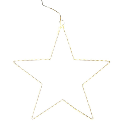 Estrella de metal iluminada - 15 pulgadas - Blanco cálido