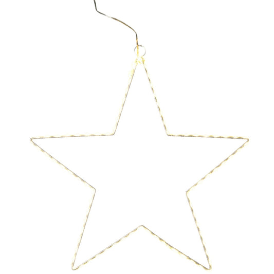Étoile lumineuse en métal - 38 cm - Blanc chaud