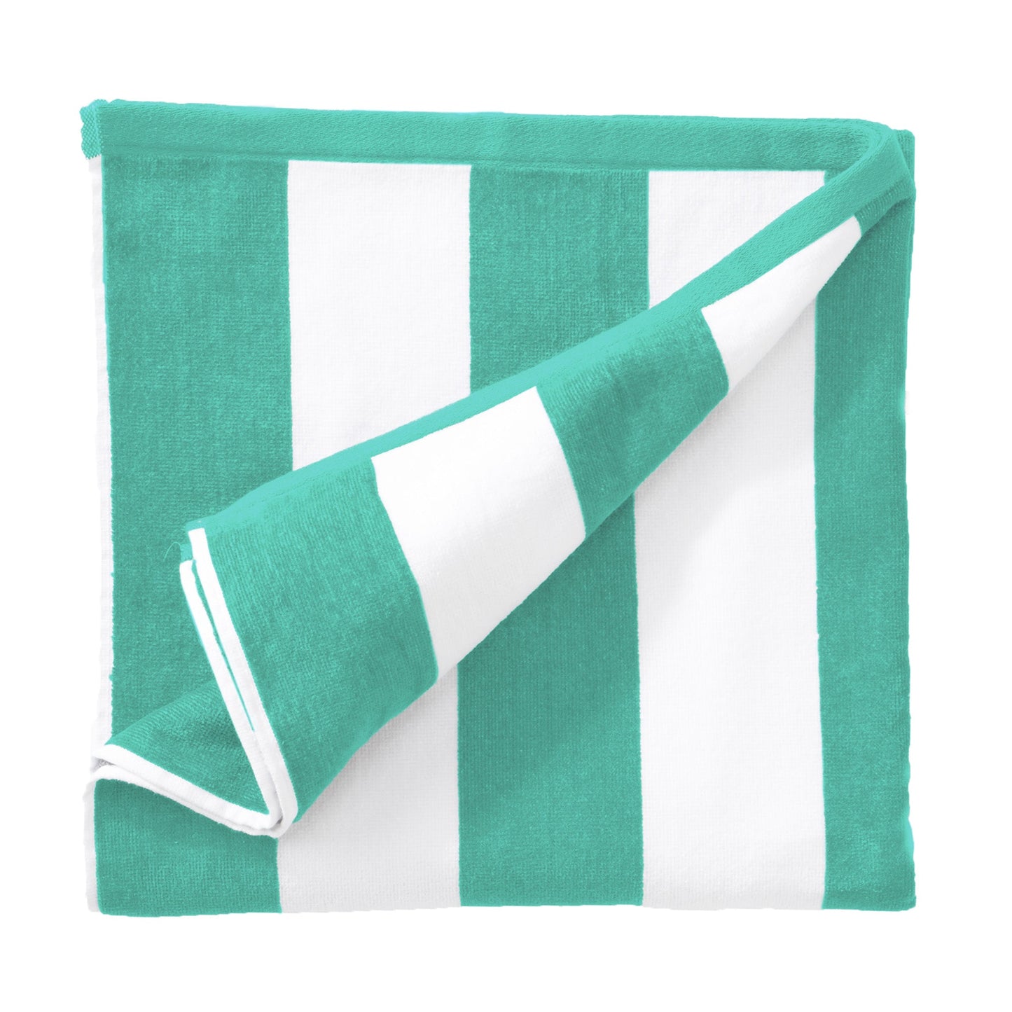 Cotton And Velour Cabana Stripe Beach Towel