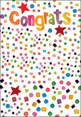 Carte de félicitations - Confettis colorés
