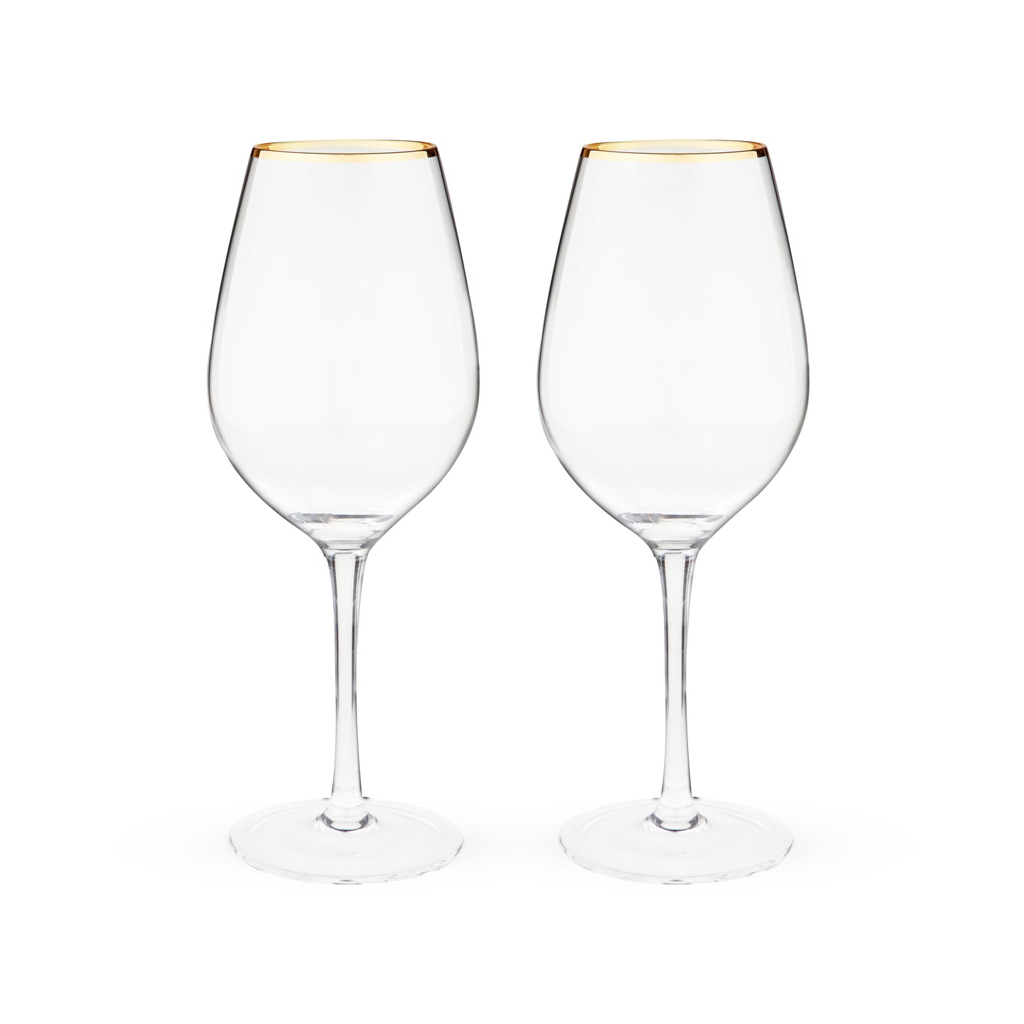 Dazzling Gilded Rim Wine Glasses and Pair