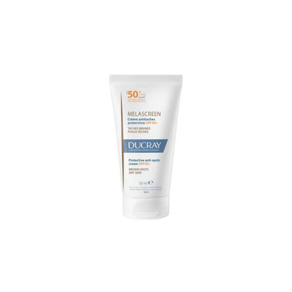Ducray Melascreen UV Cream SPF50+ sunscreen tube with blue DUCRAY label for dry skin on Tampa Home & Garden Store