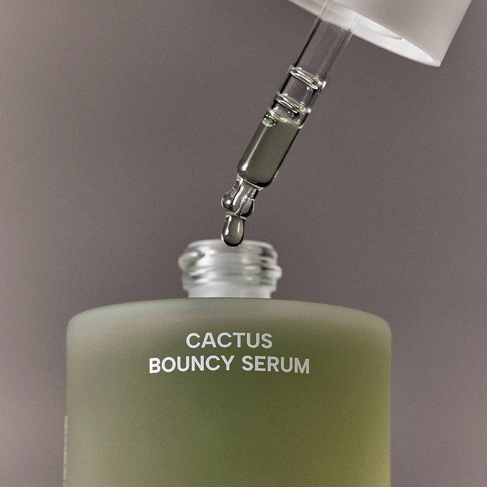 whamisa Cactus Inner Skin Moisture Bouncy Serum bottle with dropper, olive green glass 52ml on Tampa Home & Garden Store