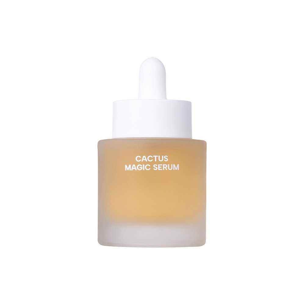 Cactus Magic Serum bottle with white dropper cap, amber liquid on Tampa Home & Garden Store