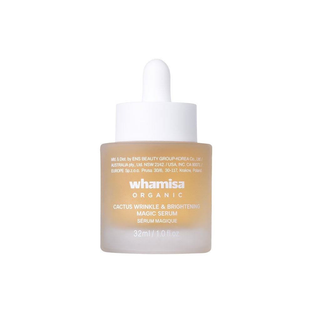 serum bottle whamisa Organic Cactus Wrinkle & Brightening Magic Serum, amber dropper, 32ml on Tampa Home & Garden Store