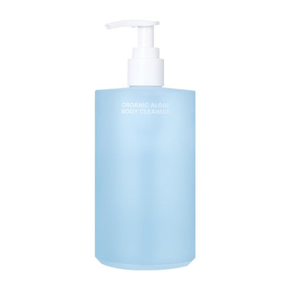 Whamisa Organic Algae Body Cleanser blue 490ml bottle with white pump, body wash on Tampa Home & Garden Store