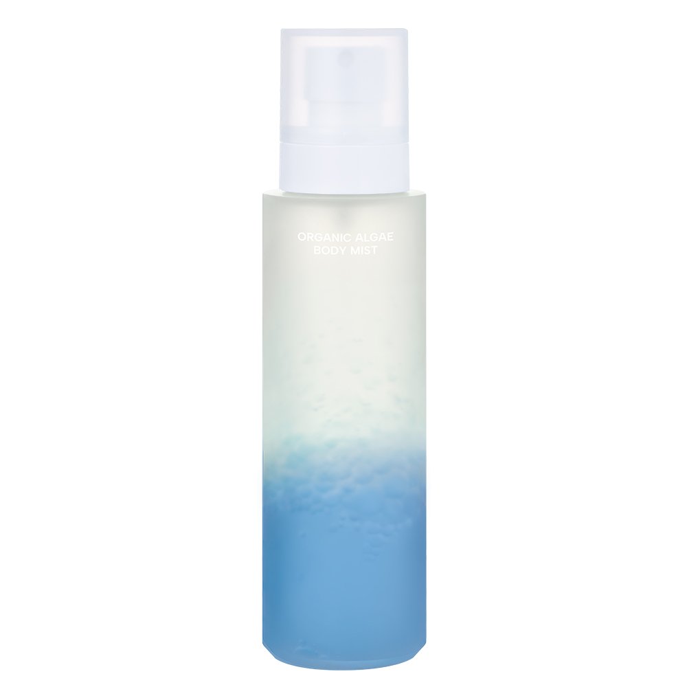 whamisa Organic Algae Body Mist 160ml bottle with gradient blue bottom and white spray cap on Tampa Home & Garden Store