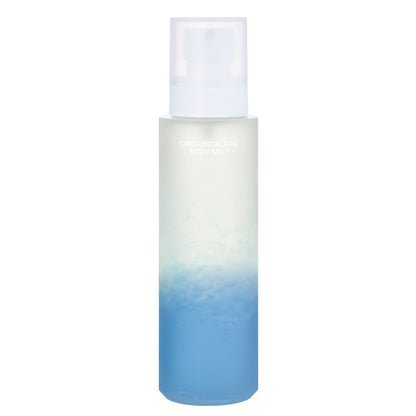 whamisa Organic Algae Body Mist 160ml bottle with gradient blue bottom and white spray cap on Tampa Home & Garden Store