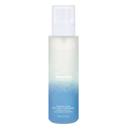 whamisa Organic Algae Body Mist 160ml bottle with blue gradient bottom and white spray cap on Tampa Home & Garden Store