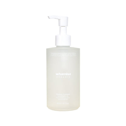 whamisa Organic Flowers Cleansing Oil bottle with white pump, 260ml on Tampa Home & Garden Store