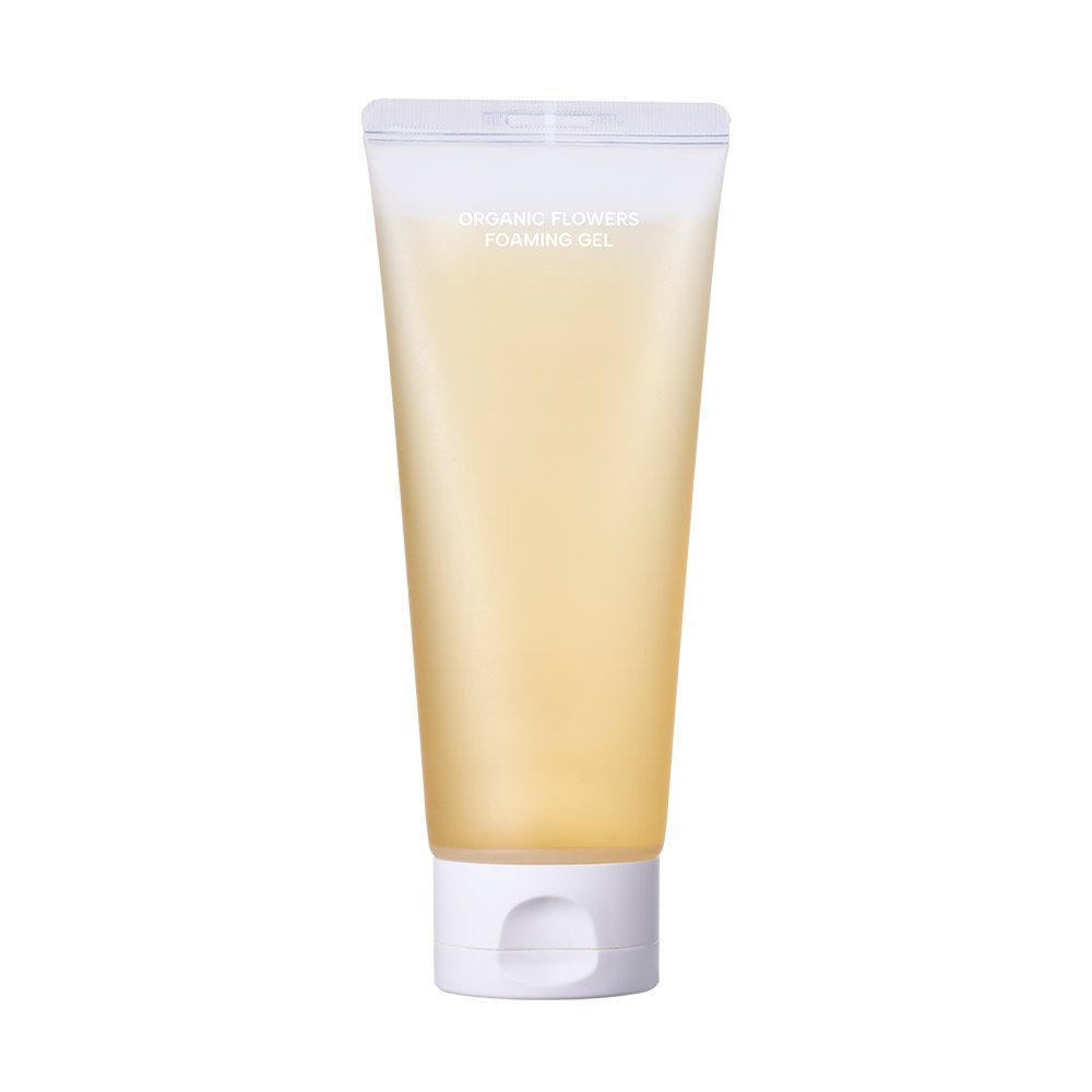 Whamisa Organic Flowers Foaming Gel cleansing foam beige gradient tube 150ml on Tampa Home & Garden Store