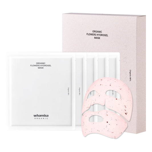 whamisa Organic Flowers Hydrogel Mask 5ea facial masks pink speckled hydrogel sheets on Tampa Home & Garden Store