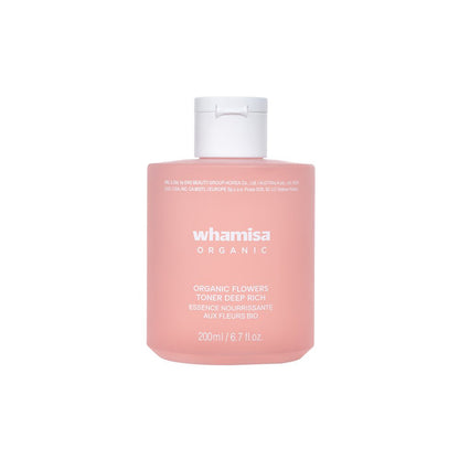 Toner Whamisa Organic Flowers Deep Rich 200ml pink bottle with white cap on Tampa Home & Garden Store