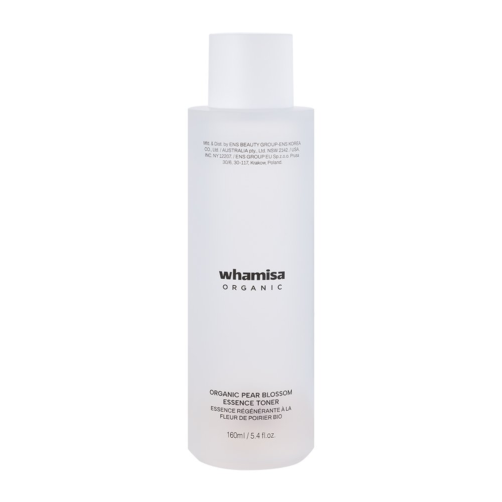 whamisa Organic Pear Blossom Essence Toner 160ml white bottle, Seoulia toner on Tampa Home & Garden Store