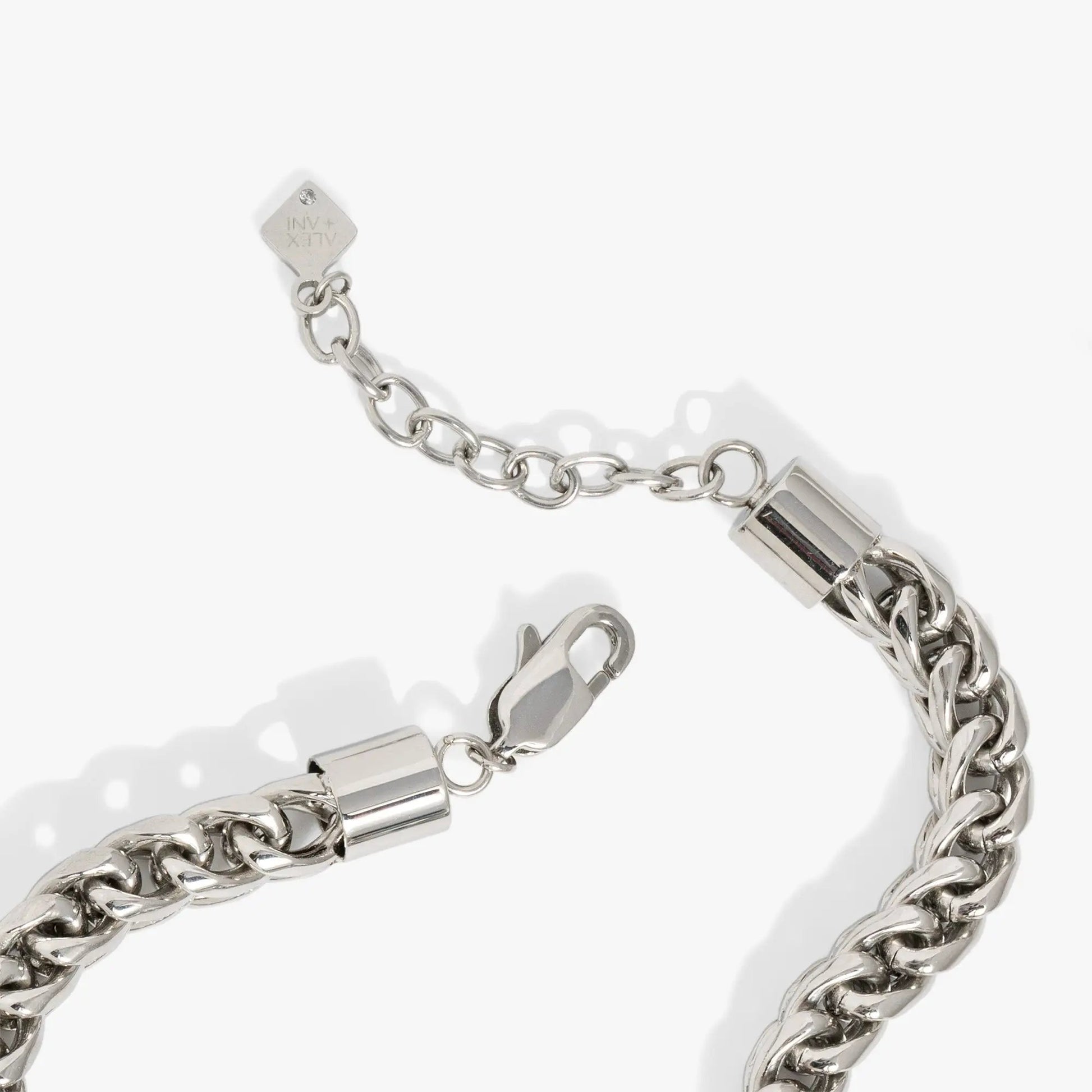 Adjustable Wheat Chain Bracelet by ALEX AND ANI in silver-tone with signature tag on Tampa Home & Garden Store