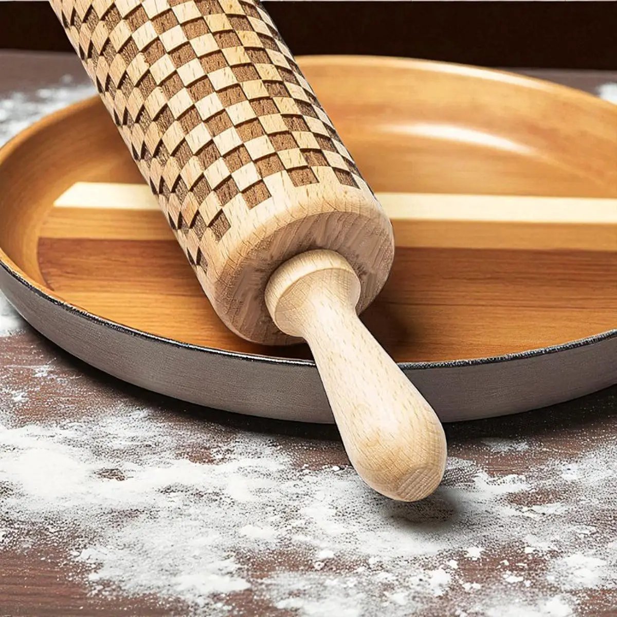 Courtly Checkered Rolling Pins and Diamond Style