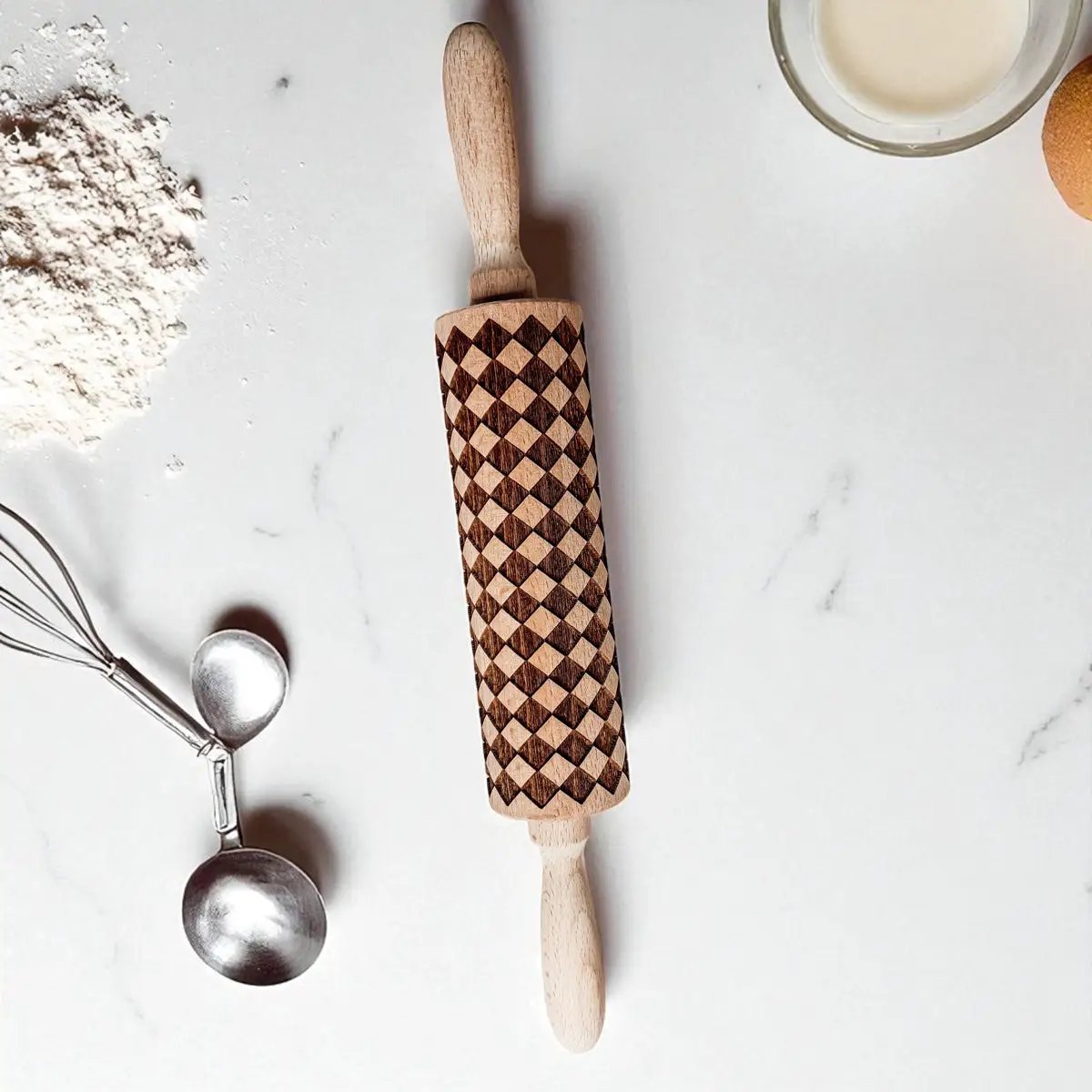 Courtly Checkered Rolling Pins and Diamond Style