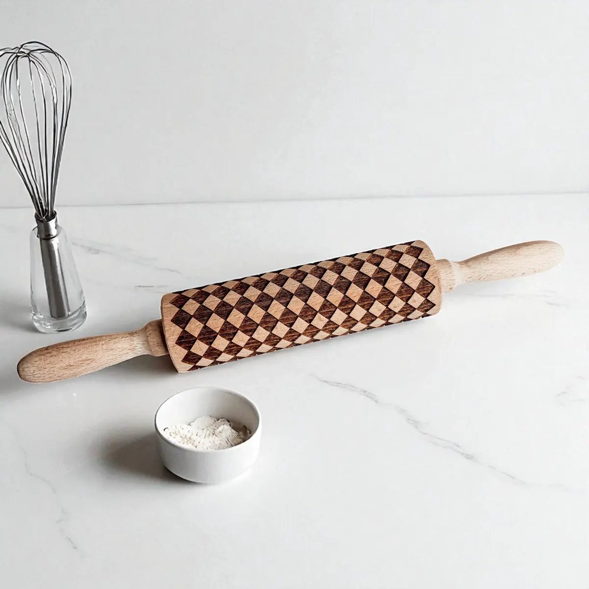 Courtly Checkered Rolling Pins and Diamond Style