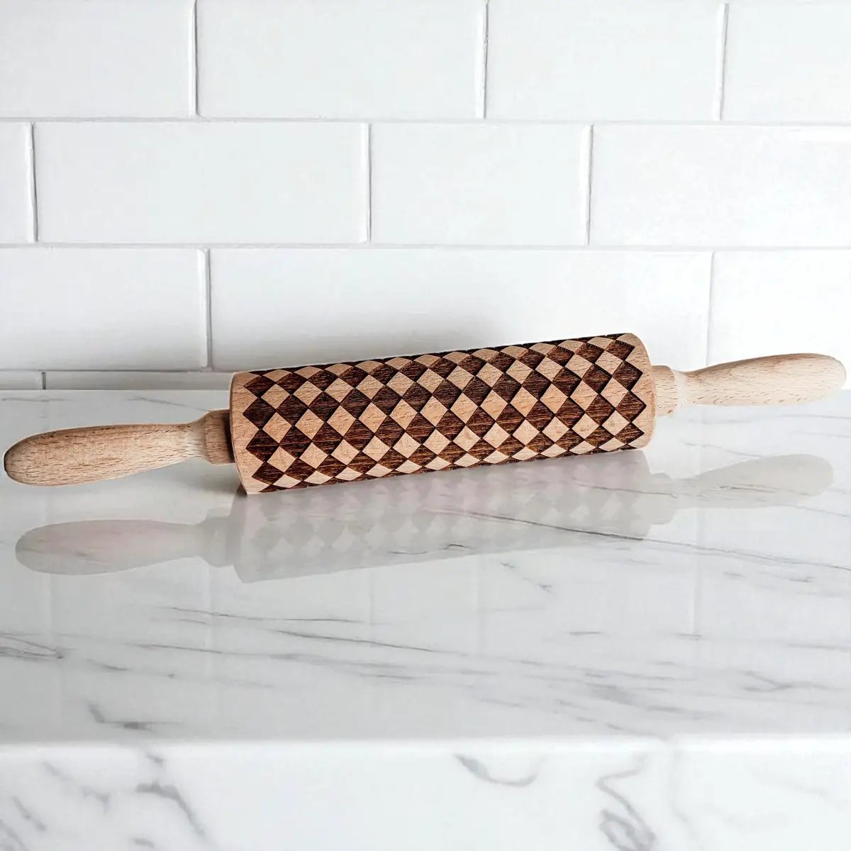Courtly Checkered Rolling Pins and Diamond Style
