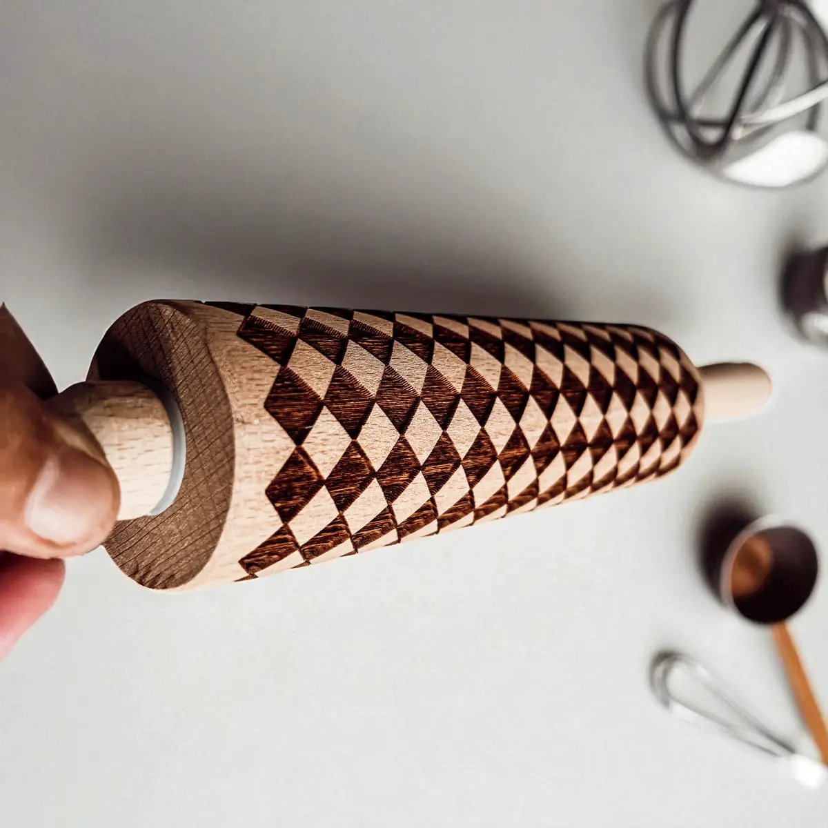 Courtly Checkered Rolling Pins and Diamond Style